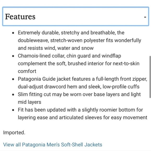 VGUC Patagonia Super Guide Softshell Jacket Mens Sz Medium - Picture 14 of 16